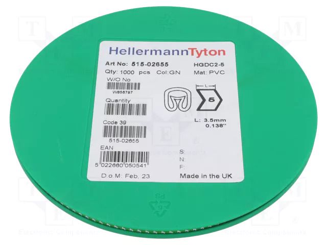 Markers; Marking: 5; 2÷5mm; PVC; green; -65÷105°C; leaded; HGDC2-5 HELLERMANNTYTON HGDC2-55-PVC-GN