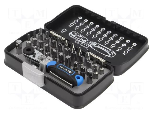 Kit: screwdriver bits; plastic box; 33pcs. HÖGERT TECHNIK HT1R460