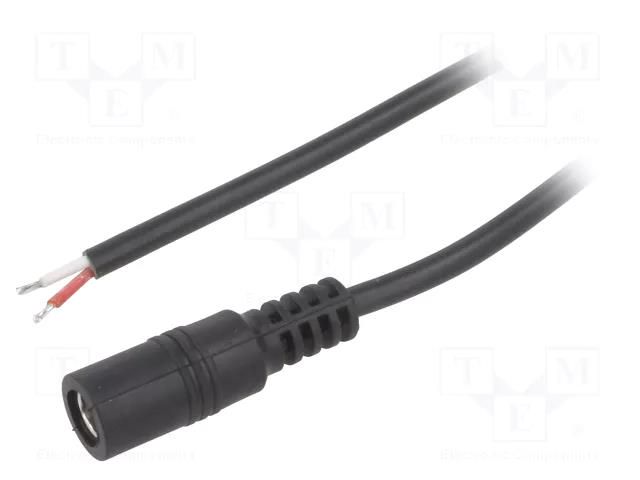 Cable; 2x0.5mm2; wires,DC 5,5/2,1 socket; straight; black; 2m BQ CABLE DC.CAB.4000.0200