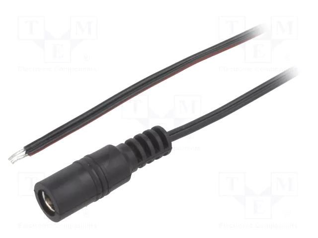 Cable; 2x0.35mm2; wires,DC 5,5/2,1 socket; straight; black; 2m BQ CABLE DC.CAB.6000.0200