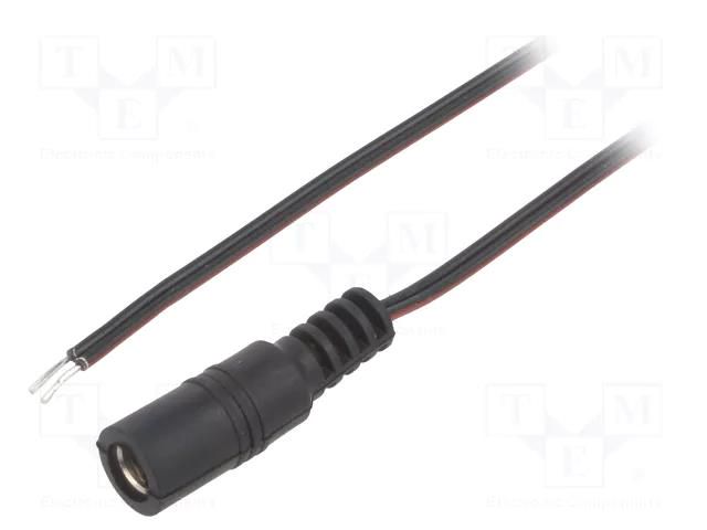 Cable; 2x0.35mm2; wires,DC 5,5/2,5 socket; straight; black; 2m BQ CABLE DC.CAB.6400.0200