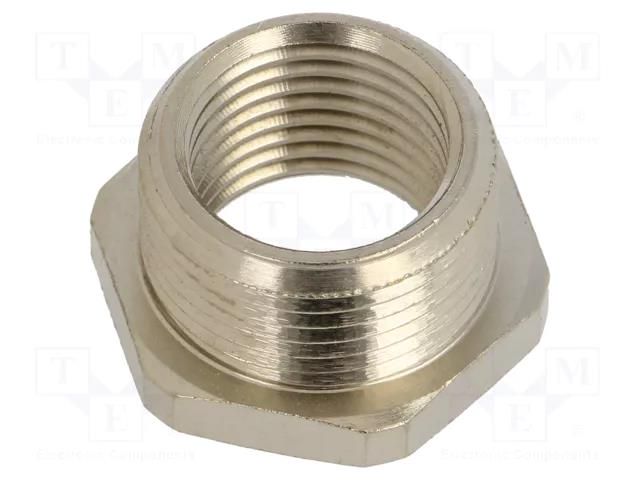 Thread adapter; Int.thread: M16; Ext.thread: PG13,5; brass HELLERMANNTYTON CNV-PG13-M16-ML