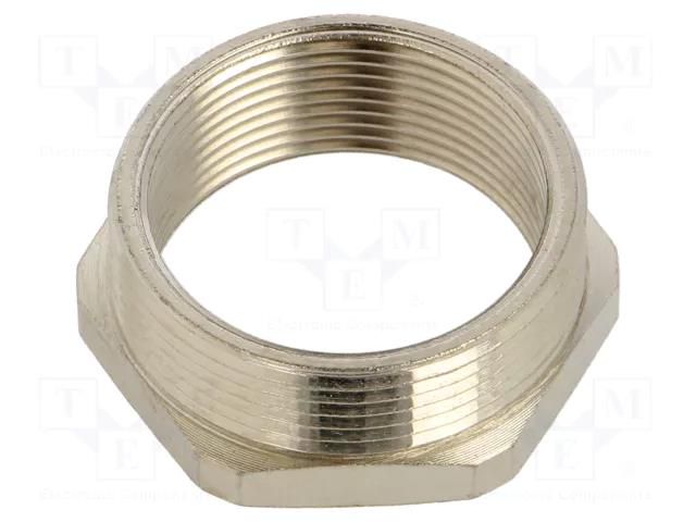 Thread adapter; Int.thread: M32; Ext.thread: PG29; brass HELLERMANNTYTON CNV-PG29-M32