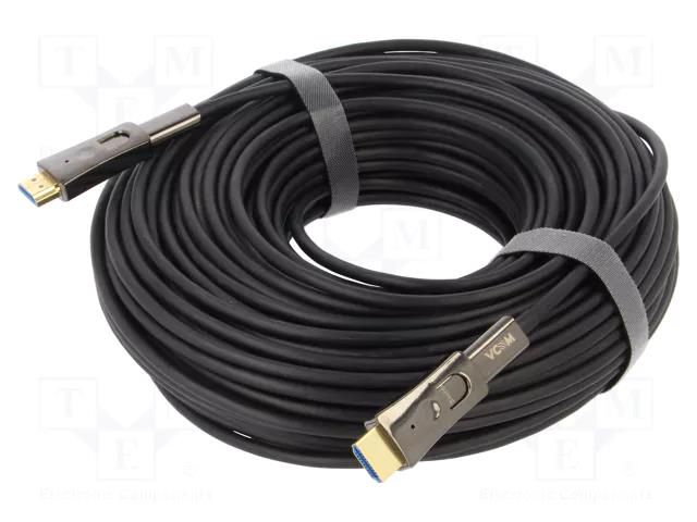 Cable; HDMI plug,micro HDMI plug,both sides; PVC; 40m; black VCOM D3742D-40.0