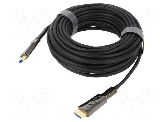 Cable; HDMI plug,micro HDMI plug,both sides; PVC; 15m; black VCOM D3742D-15.0