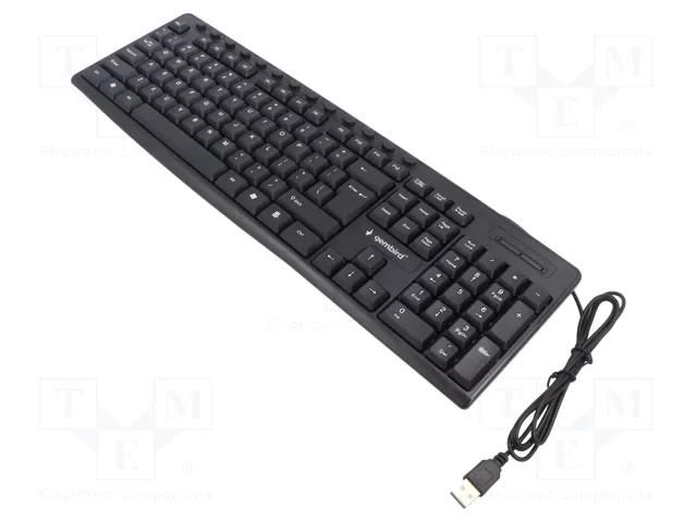 Keyboard; black; USB A; wired,US layout; 1.2m GEMBIRD KB-UM-107