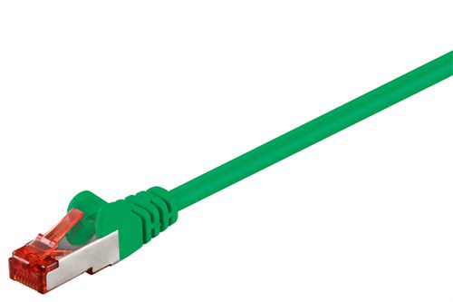 CAT 6 Patch Cable, S/FTP (PiMF), green, 1 m - copper-clad aluminium wire (CCA) 95474