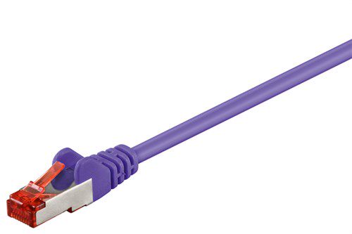 CAT 6 Patch Cable, S/FTP (PiMF), purple, 1 m - copper-clad aluminium wire (CCA) 95480