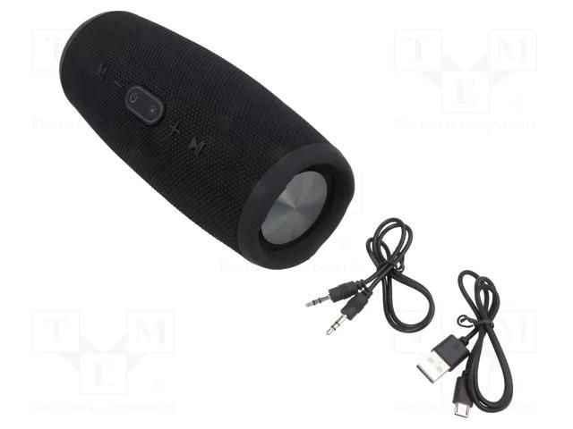 Speaker; black; Jack 3,5mm,microSD,USB A; Features: with LED GEMBIRD SPK-BT-LED-02