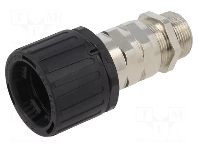 Straight terminal connector; Thread: metric,outside; HelaGuard HELLERMANNTYTON HG28-SCG-M25-PA66