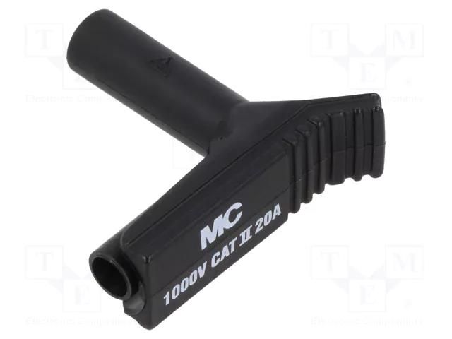 Connector: 4mm banana; angle plug; 20A; black; insulated STÄUBLI XWA-4/19-21