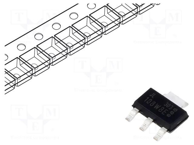 Thyristor: AC switch; 800V; Ifmax: 0.8A; Igt: 10mA; SOT223; SMD WeEn Semiconductors ACT108W-800EF