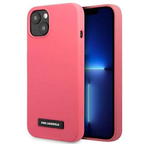 Karl Lagerfeld Silicone Plaque iPhone 13 Case - Fuchsia, Karl Lagerfeld 3666339048815 3666339048815