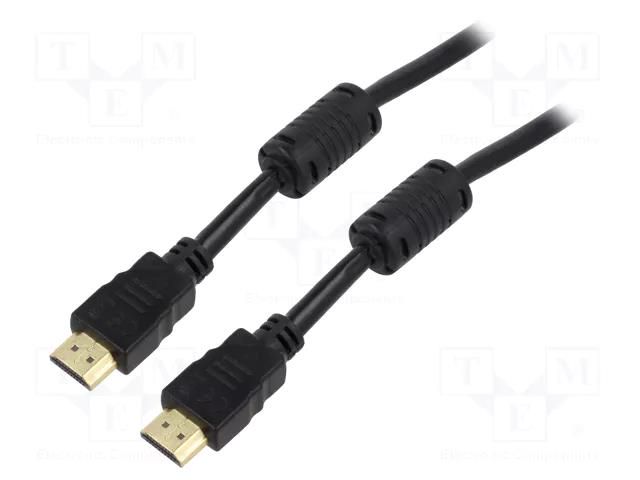 Cable; HDMI plug,both sides; 3m; black; HDCP 2.2,HDMI 2.0 Goobay GOOBAY-61302