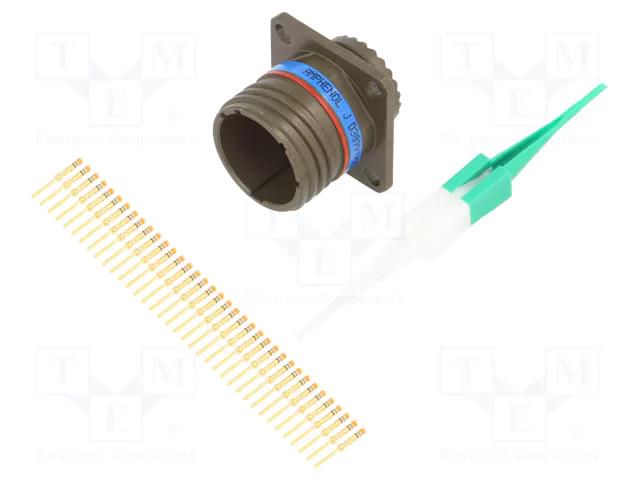 Connector: military; socket; male; PIN: 37; straight; crimped; 5A AMPHENOL AIR D38999/20WD35PN