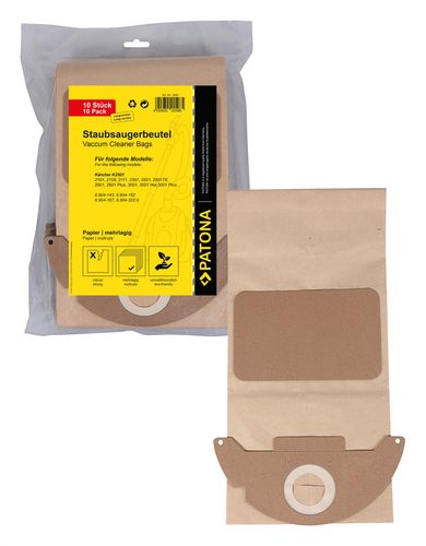 PATONA 10 vacuum paper cleaner bag multilayered f. Kärcher K2501 K2601 K3001 6.904-143 K2101 K2301 long version, PATONA 9581 4055655215985