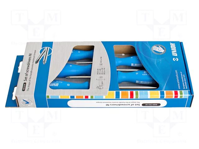 Phillips,Pozidriv®; PH0,PH1,PH2,PZ2,PH3; NI; 5pcs; 608CS5NI UNIOR UNIOR-617041