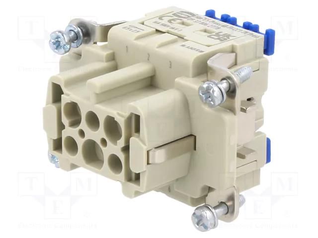 Connector: HDC; contact insert; female; Han® ES Press; PIN: 6; 6+PE HARTING 09330062778