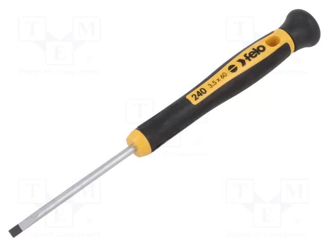 Screwdriver: precision; slot; 3.5x0.6mm; Blade length: 60mm FELO FL24033350