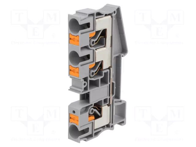 Splice terminal: rail; PT; 57A; 1kV; for DIN rail mounting; grey PHOENIX CONTACT PT10-TWIN