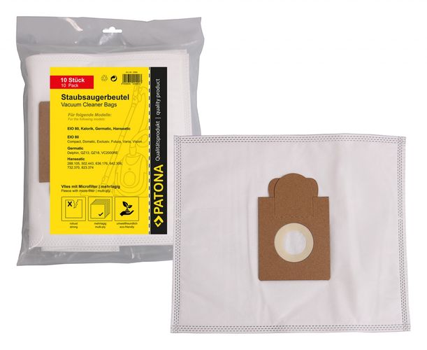 PATONA 10 vacuum cleaner bag multi layer fleece incl. Microfilter f. MELITTA EIO 80, PATONA 9584 4055655204903