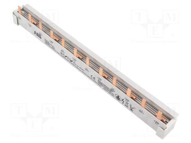 Busbar; 10mm2; Poles: 2; 690VAC; 690VDC; Inom: 63A; No.of mod: 12 ABB PS2/12A