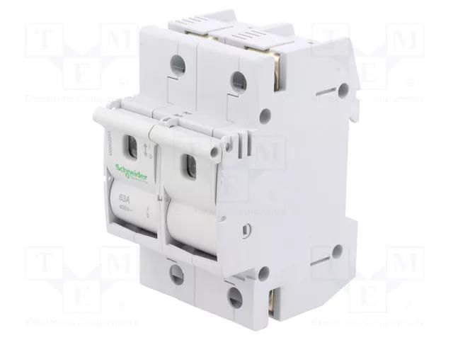 Fuse disconnector; D02; for DIN rail mounting; 63A; Poles: 2; 400V SCHNEIDER ELECTRIC MGN02263
