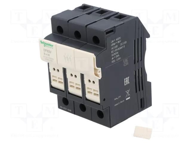 Fuse base; for DIN rail mounting; Poles: 3 SCHNEIDER ELECTRIC DF83V