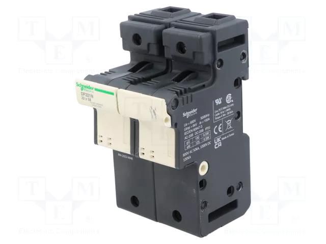 Fuse base; for DIN rail mounting; Poles: 1+N SCHNEIDER ELECTRIC DF221N