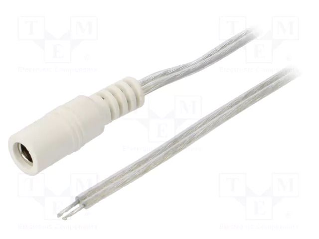 Cable; 2x0.5mm2; wires,DC 5,5/2,1 socket; straight; transparent BQ CABLE DC.CAB.8010.0300