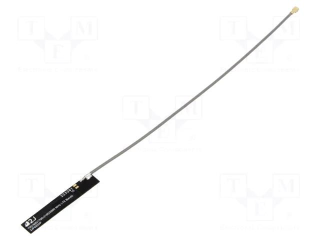 Antenna; 2G,3G,4G,GSM,LTE; 0.1dBi,1.4dBi,1.8dBi; glued; U.FL 2J Antennas F0224P015MC137UFL
