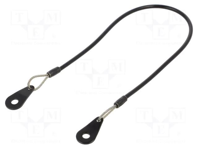 Retaining cable; with 2 mounting tabs; Plating: PVC; 150mm ELESA+GANTER GN111.2-150C-SW