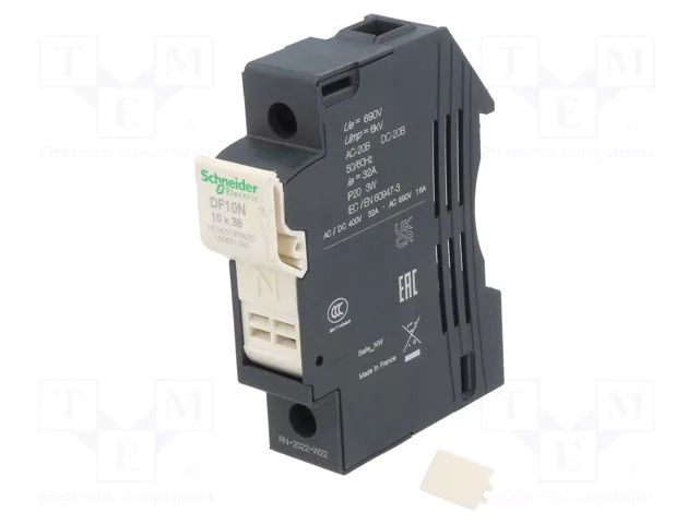 Fuse base; for DIN rail mounting; 32A; 690V; Poles: 1 SCHNEIDER ELECTRIC DF10N