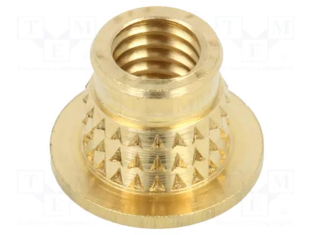 Threaded insert; brass; M6; BN 37896; L: 7.7mm; for plastic TAPPEX KVT-004M6