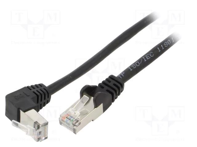 Patch cord; RJ45 plug,RJ45 down angled plug; F/UTP; 5e; stranded Goobay F/UTP5-90-020BK
