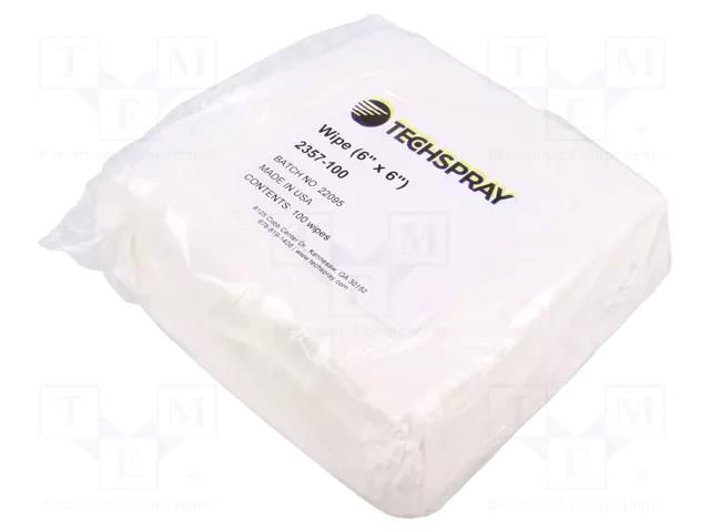 Cleaning cloth: cloth; cotton; 100pcs; 152x152mm; cleaning; dry Techspray TCH-2357-100
