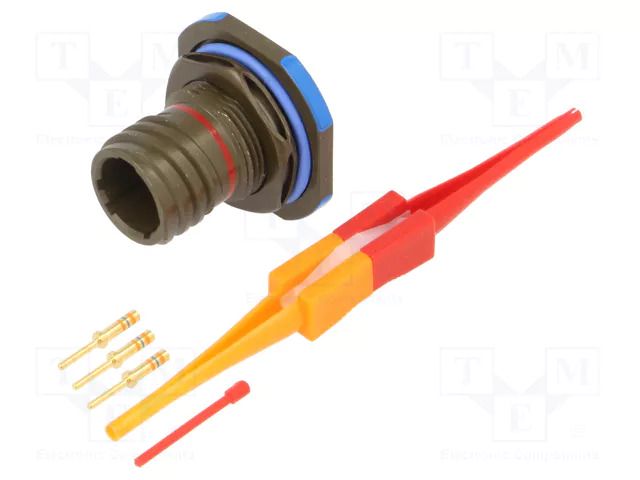 Connector: military; socket; male; PIN: 3; straight; crimped; 7.5A AMPHENOL AIR D38999/24WA98PN