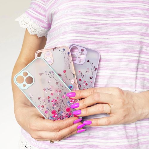 Design Case for iPhone 12 Pro Max flower case light blue, Hurtel 5907769343728 5907769343728