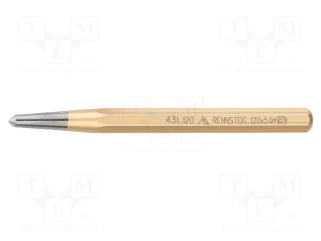 Centre punch; L: 120mm; Spanner: 10mm; Ø: 5mm RENNSTEIG REN.4311200