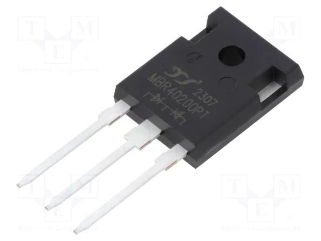 Diode: Schottky rectifying; THT; 200V; 40A; TO247-3; Ufmax: 0.9V YANGJIE TECHNOLOGY MBR40200PT-YAN