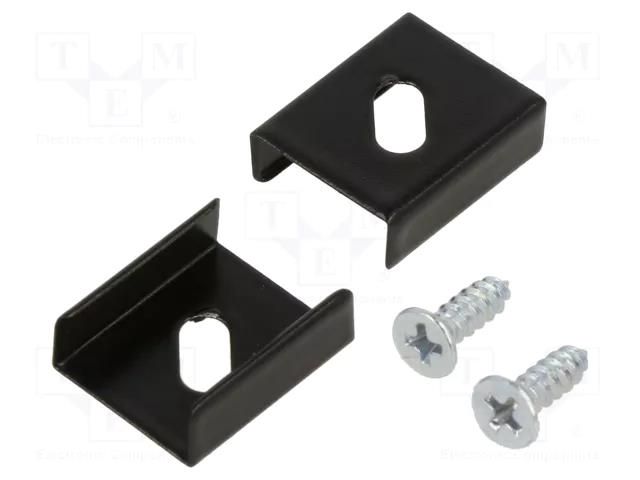 Flexible mounting plate Z; black; 20pcs; stainless steel TOPMET TOP.89270002