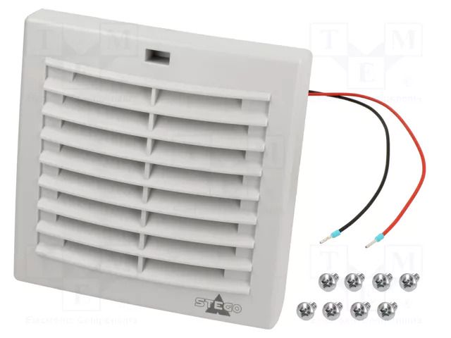 Fan: DC; axial; 152x152x91mm; 67m3/h; 52dBA; IP54; Cutout: 124x124mm STEGO 01871.1-30