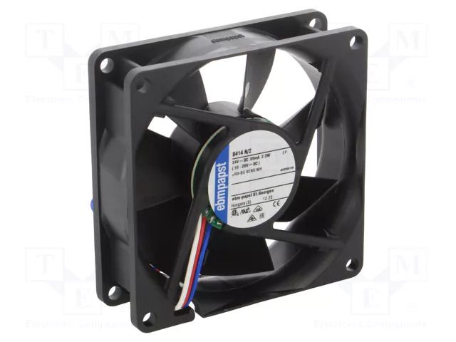 Fan: DC; axial; 24VDC; 80x80x25.4mm; 9292506158 EBM-PAPST 8414N/2