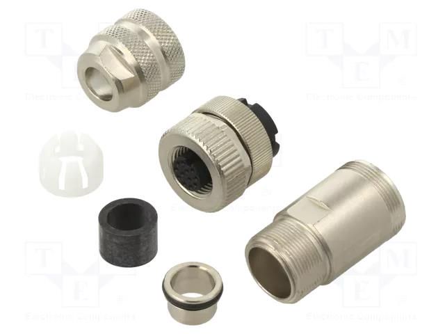 connector M12 Female, 12 pin, IP67 BINDER 99-1492-812-12