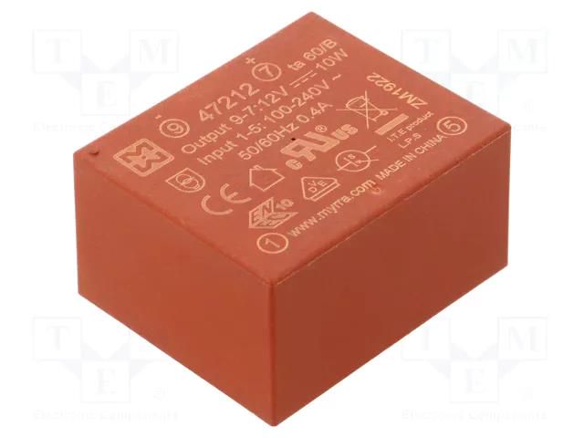 Converter: AC/DC; 10W; Uin: 85÷265VAC,120÷370VDC; Uout: 12VDC; 82% MYRRA MYRRA-47212