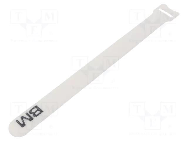 Hook and loop fastener; multi use; L: 229mm; W: 19mm; white; 220N BM GROUP BMBV2319