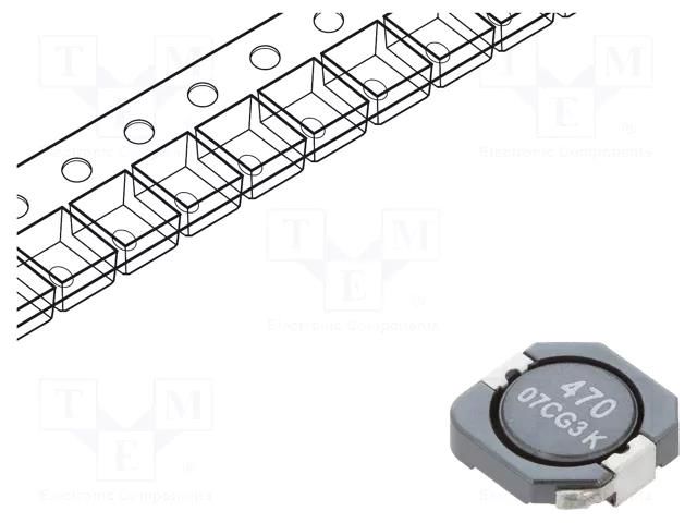 Inductor: wire; SMD; 47.9uH; Ioper: 1.3A; 167mΩ; ±30%; Isat: 1.52A EATON ELECTRONICS DR1030-470-R