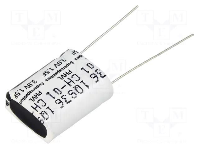 Supercapacitor; THT; 1.5F; 3.9VDC; -10÷30%; Body dim: 9x17.3x22mm EATON ELECTRONICS PHVL-3R9V155-R