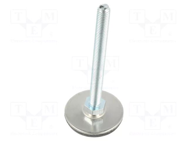 Foot; with no-slip disk,with lever; Base dia: 40mm; M10; steel ELESA+GANTER GN40-40-M10-80A3S