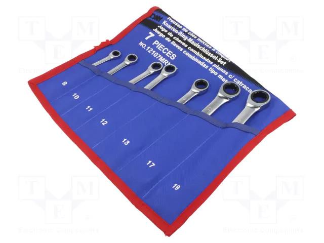 Wrenches set; combination spanner,with ratchet; 7pcs. KING TONY KT-12107MRN01